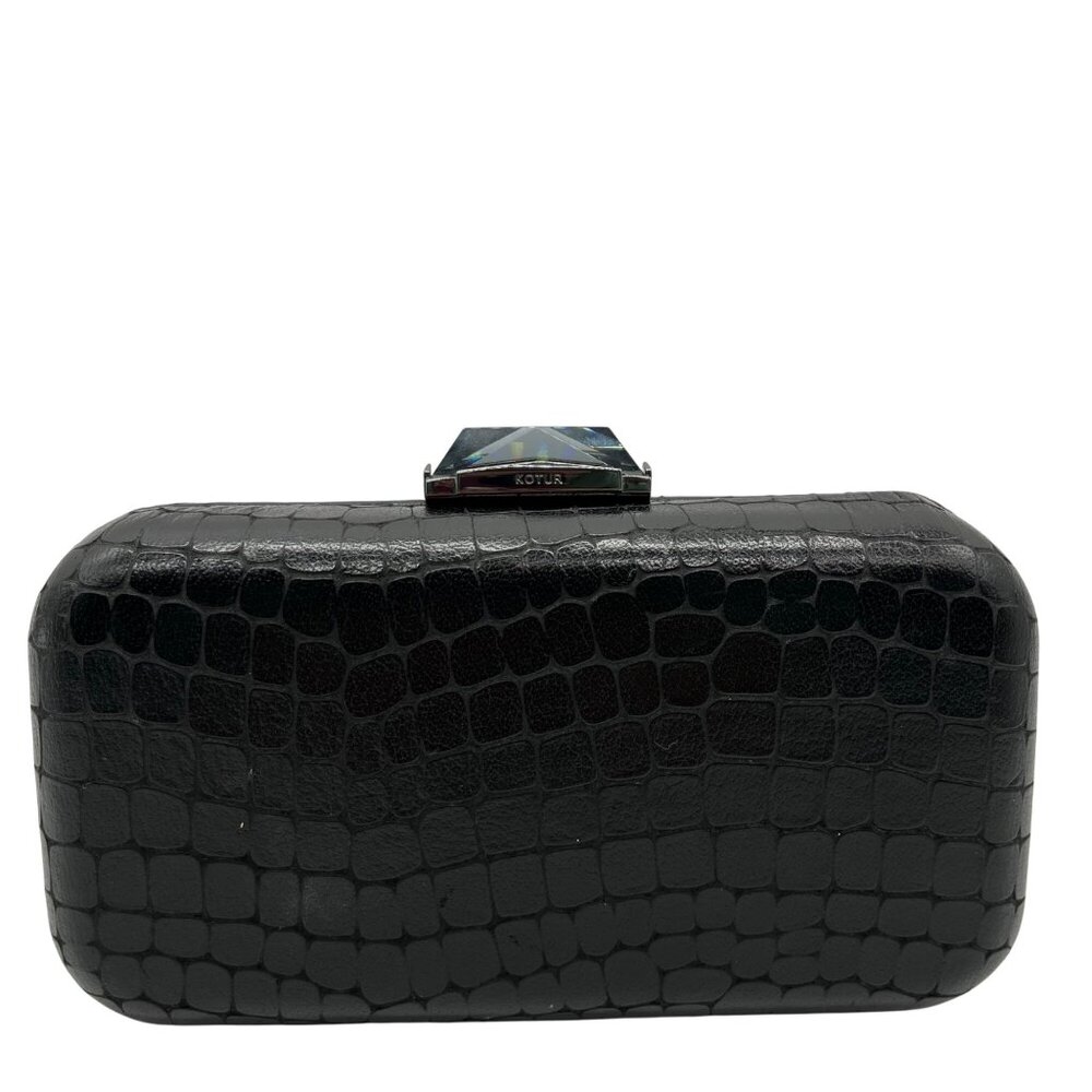Kotur Black Snake Embossed Clutch